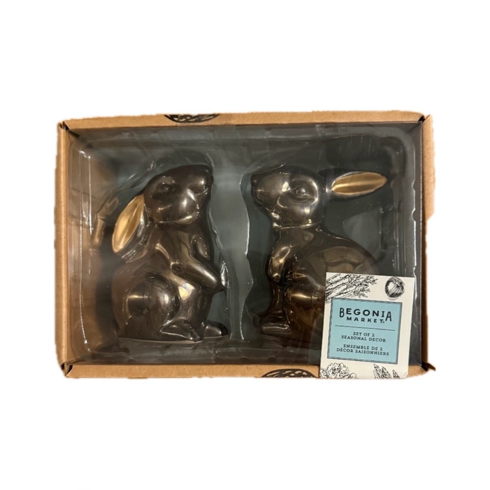 Begonia Market Set Of 2 Brown Easter Bunnies